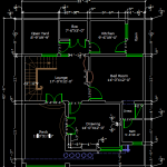 House Plan Ground and 1st Floor 33X44 plan free dwg auto cad free cad file free plan House plan