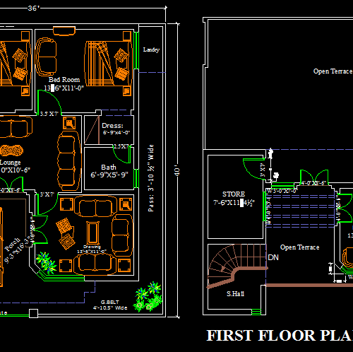 50X100 House Plan | 20 Marla House Plan | 1Kanal [ plan #5 ] – CadRegen.Com