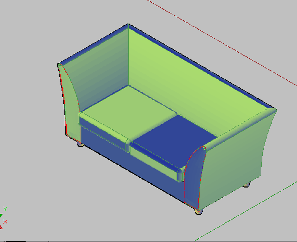 3d sofa couch high back