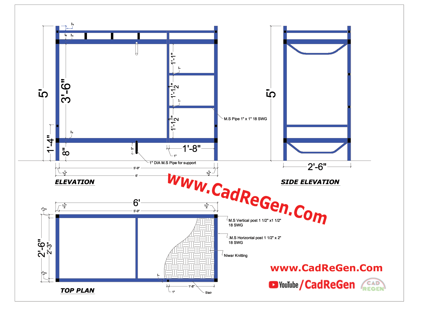 Free Metal Bunk Bed Dwg Drawing Cadregen, Co Eds And Bunk Beds